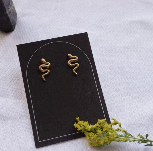 Gold Snake Studs