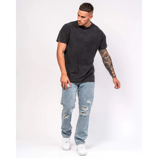 Liquor N Poker Straight Leg Ripped Jeans - House of Drip Apparel