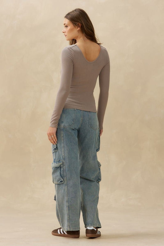 Peachy Rib Squareneck - Kuwalla - House of Drip Apparel