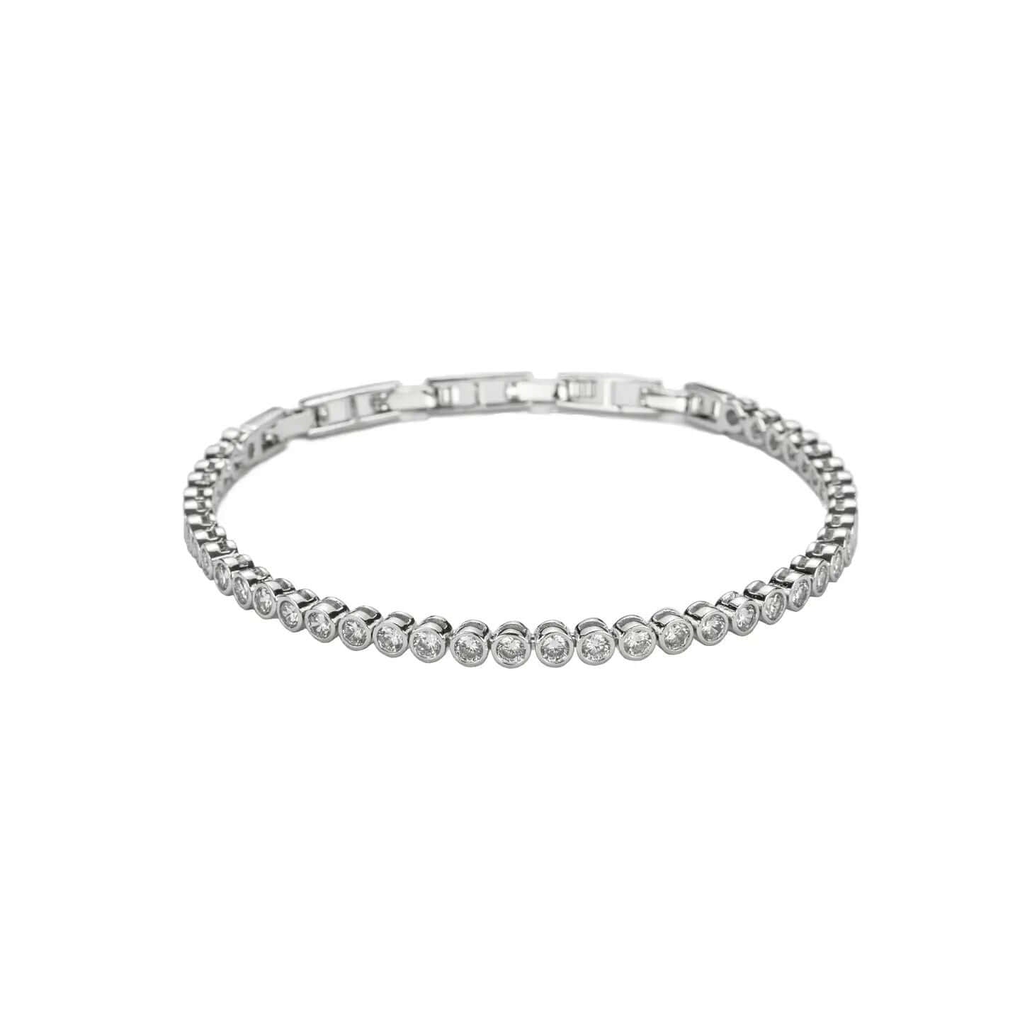 Silver Diamond Tennis Bracelet Links featuring a line of sparkling diamonds in premium silver for elegant style.