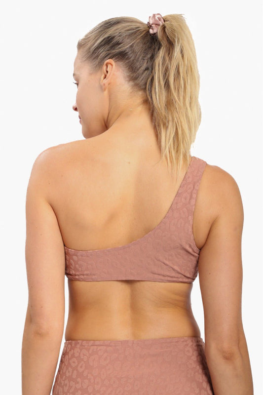 Textured Leopard Jacquard Tactel One - Shoulder Bikini - House of Drip Apparel