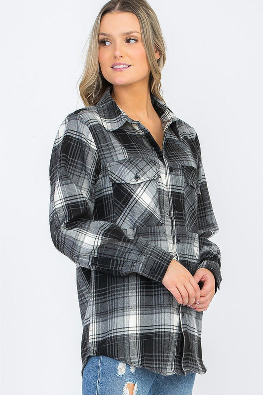 Unisex Flannel Black/Grey - House of Drip Apparel