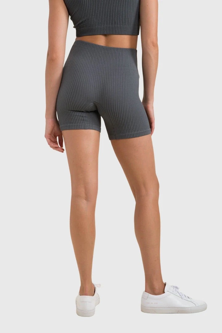 Ribbed Seamless High Waisted Short Shorts