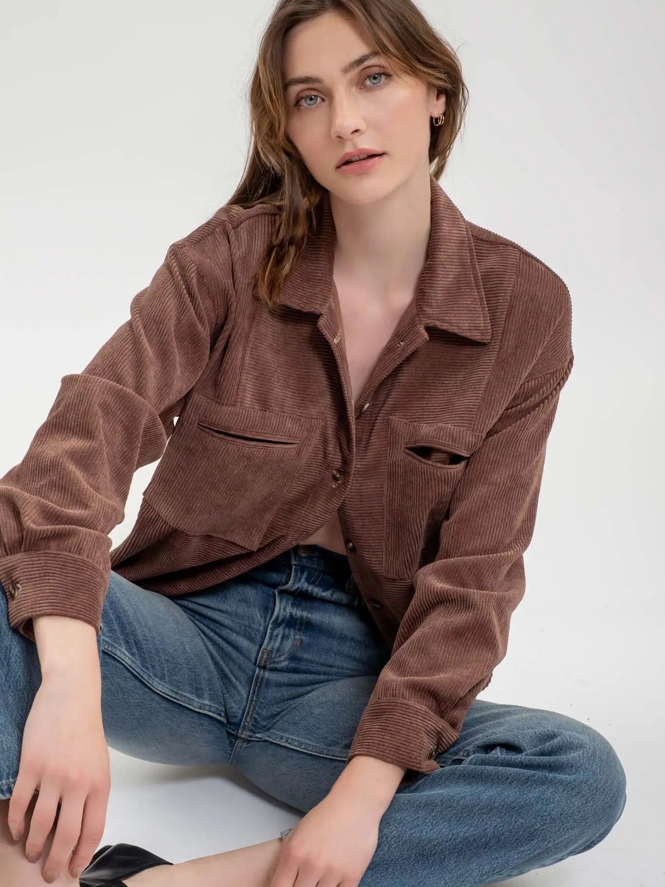 Corduroy Button Up Shacket - House of Drip Apparel