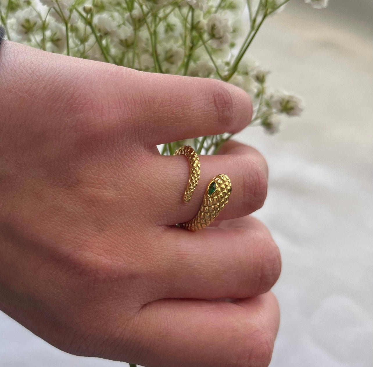 Snake Ring Gold 7.5"