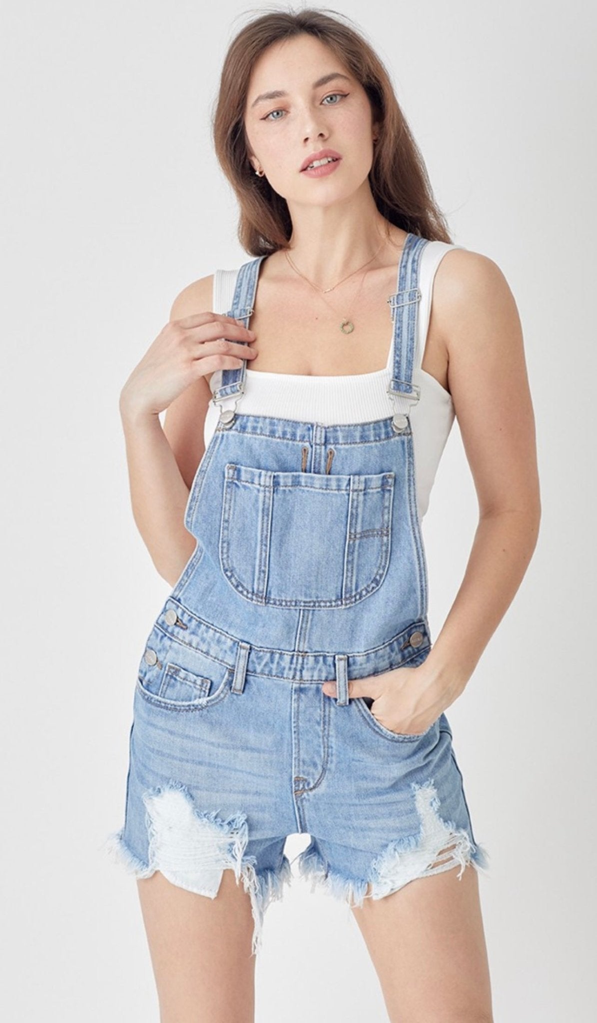 Distressed Shortalls - House of Drip Apparel