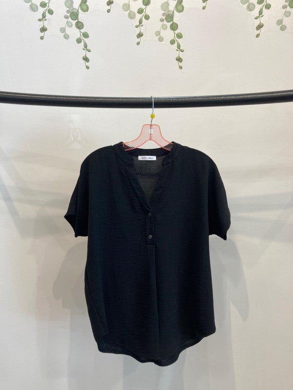 Dolman Short Sleeve Button Top - House of Drip Apparel