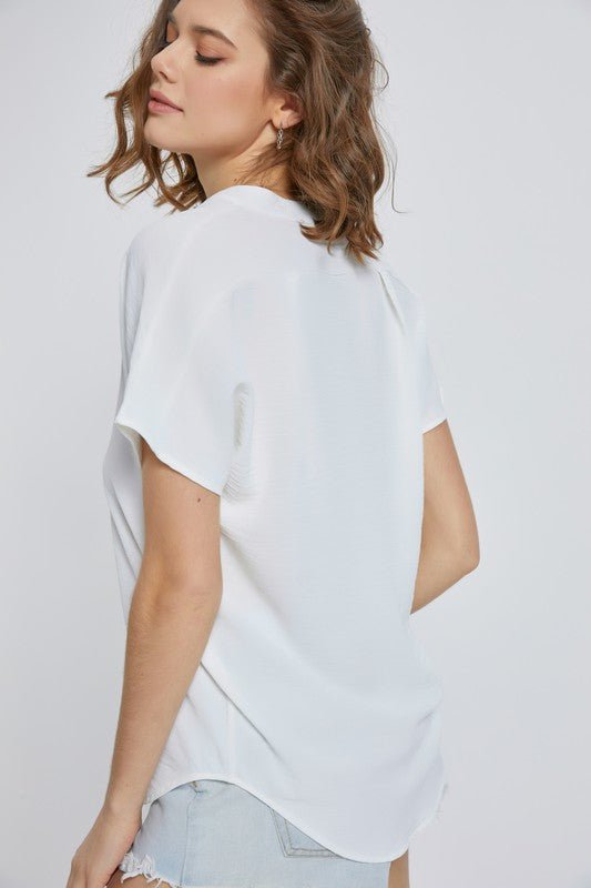 Dolman Short Sleeve Button Top - House of Drip Apparel