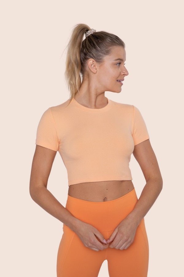 Essential Micro - Ribbed Cropped Athleisure Tee - House of Drip Apparel