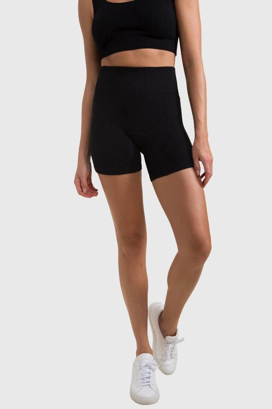 Ribbed Seamless High Waisted Short Shorts