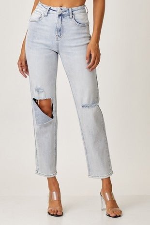 High - Waist Relaxed Jeans - House of Drip Apparel