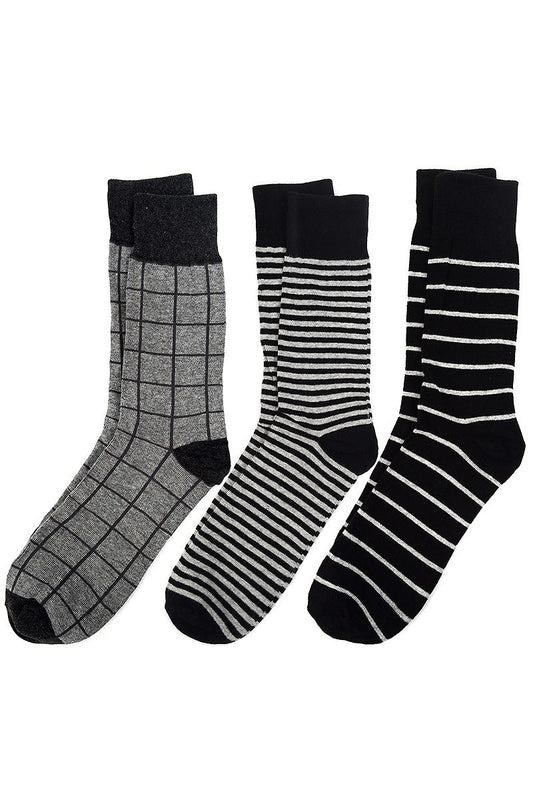 Assorted 3 Pack of Dress Socks