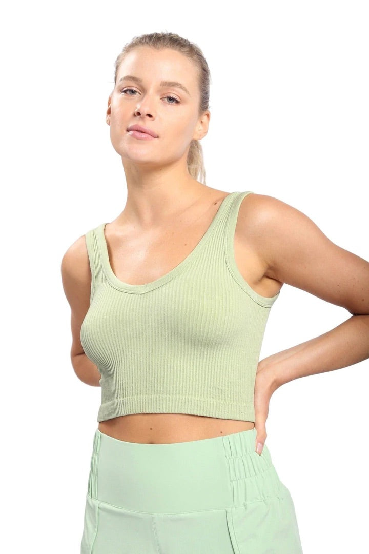Ribbed Seamless Cropped Tank Top