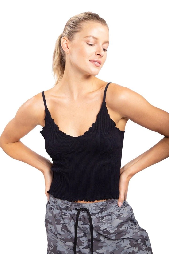 Lettuce Edge Ribbed Cami Top - House of Drip Apparel