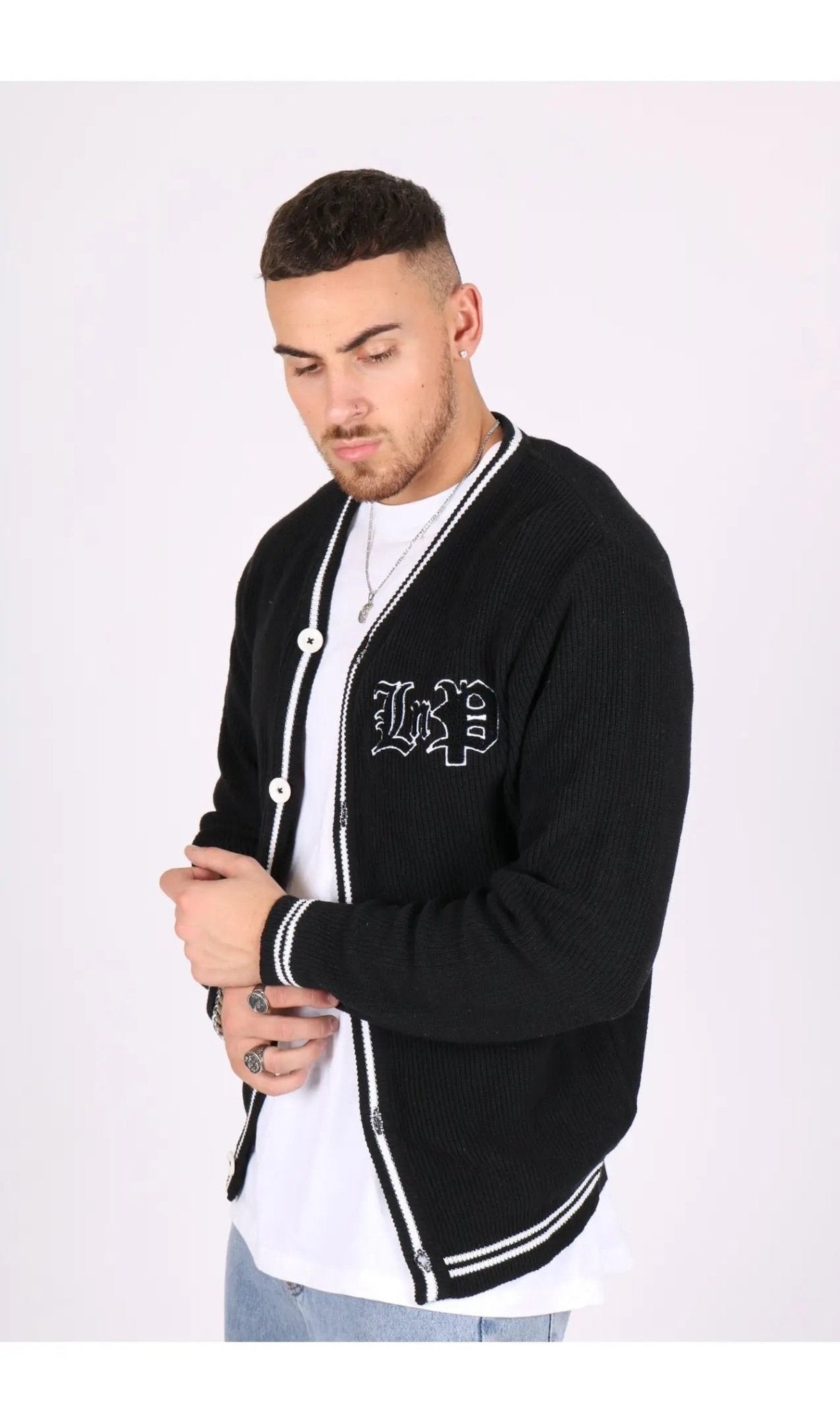 Liquor N Poker College Club Knitted Cardigan - House of Drip Apparel