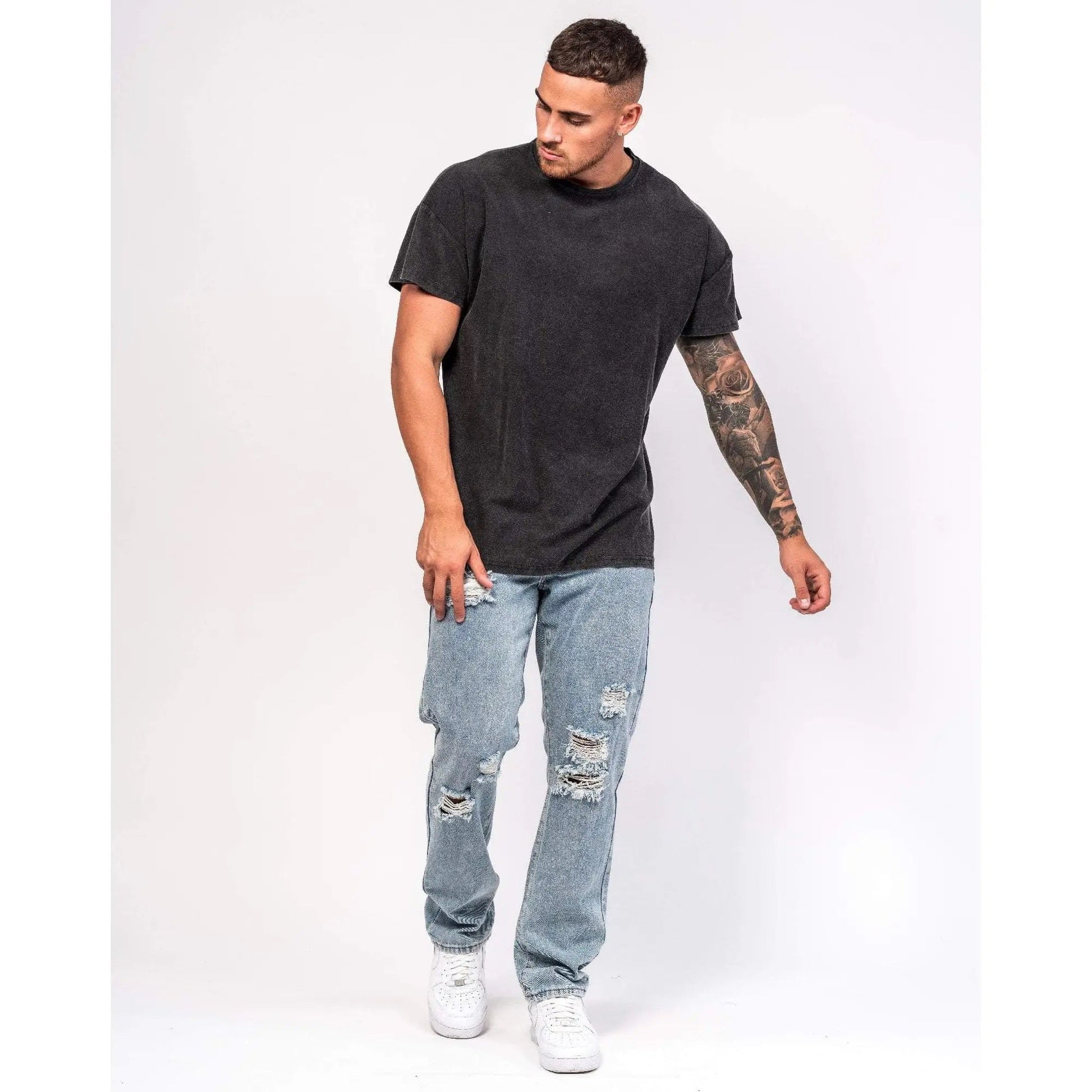 Liquor N Poker Straight Leg Ripped Jeans - House of Drip Apparel