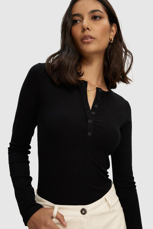 Ribbed Button Down Henley - Kuwalla