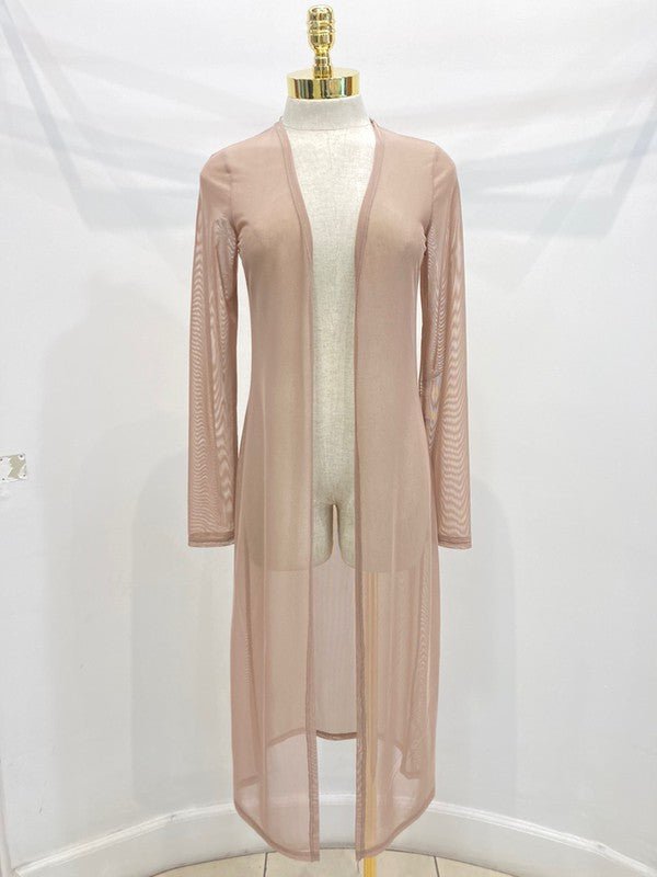 Mesh Long Sheer Duster Cardigan - House of Drip Apparel
