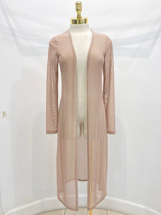 Mesh Long Sheer Duster Cardigan - House of Drip Apparel