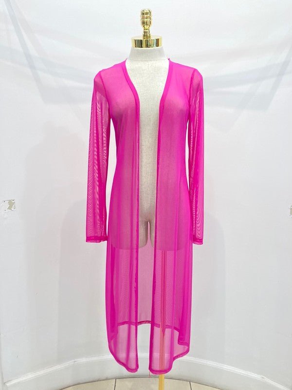 Mesh Long Sheer Duster Cardigan - House of Drip Apparel