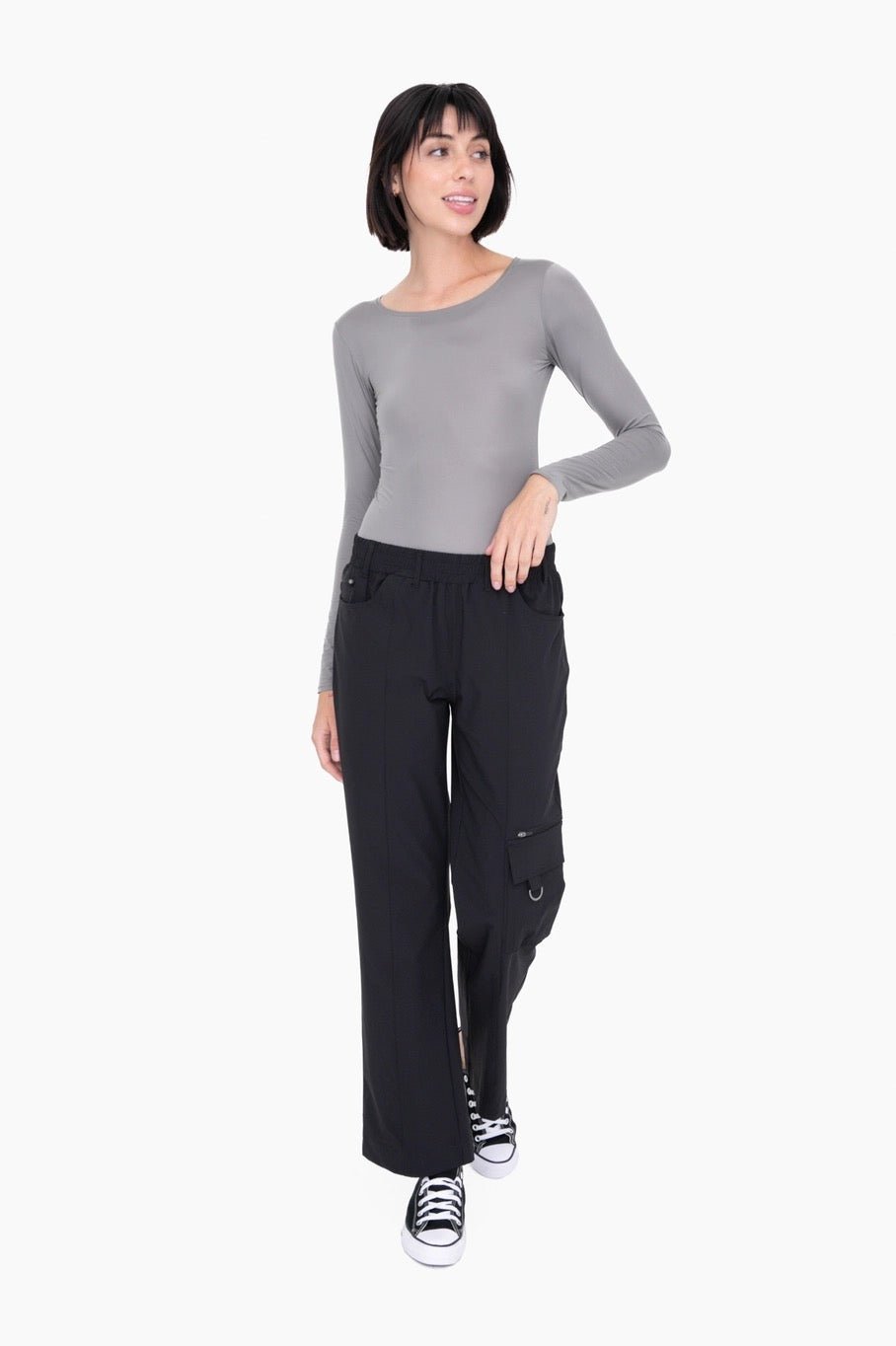 Metallic Scoop Neck Long Sleeve Bodysuit - House of Drip Apparel