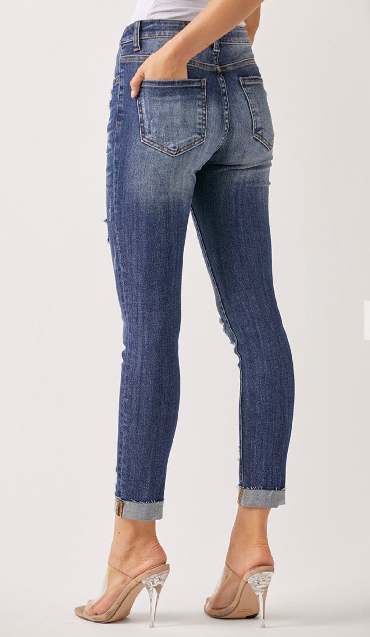 Mid Rise Button Fly Skinny Jean - House of Drip Apparel