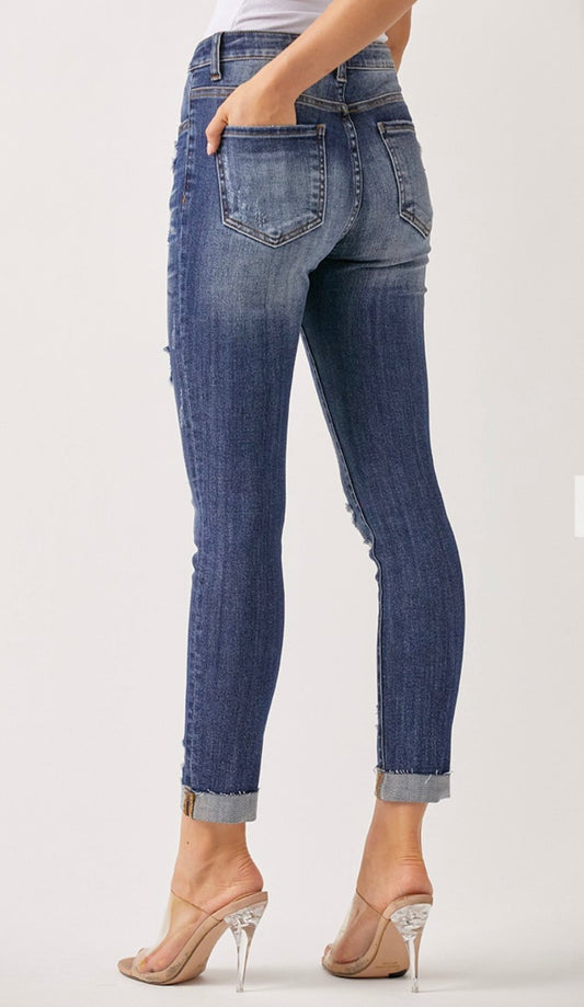 Mid Rise Button Fly Skinny Jean - House of Drip Apparel