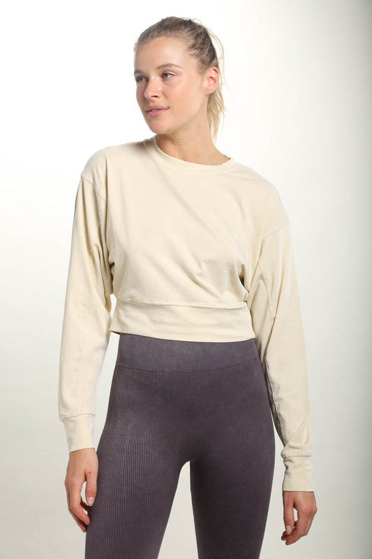 Cropped Pullover Long Sleeve Top