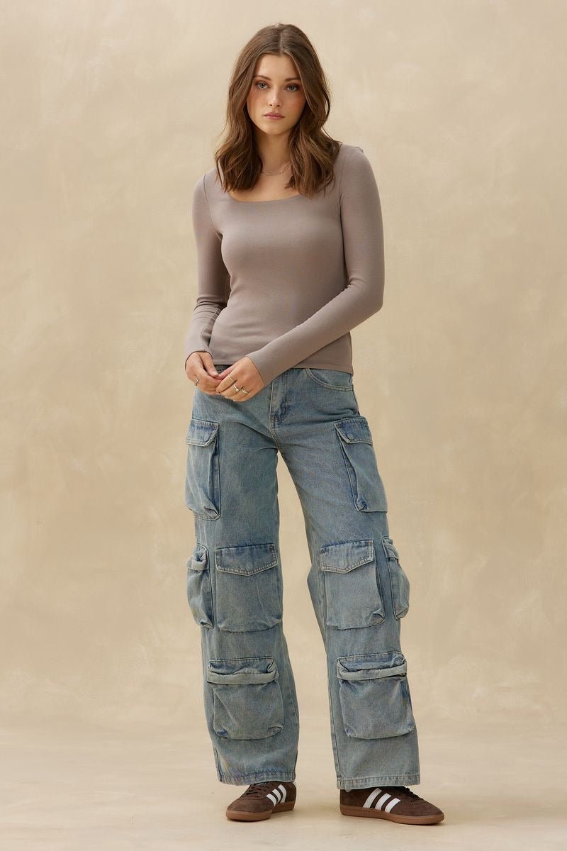 Peachy Rib Squareneck - Kuwalla - House of Drip Apparel