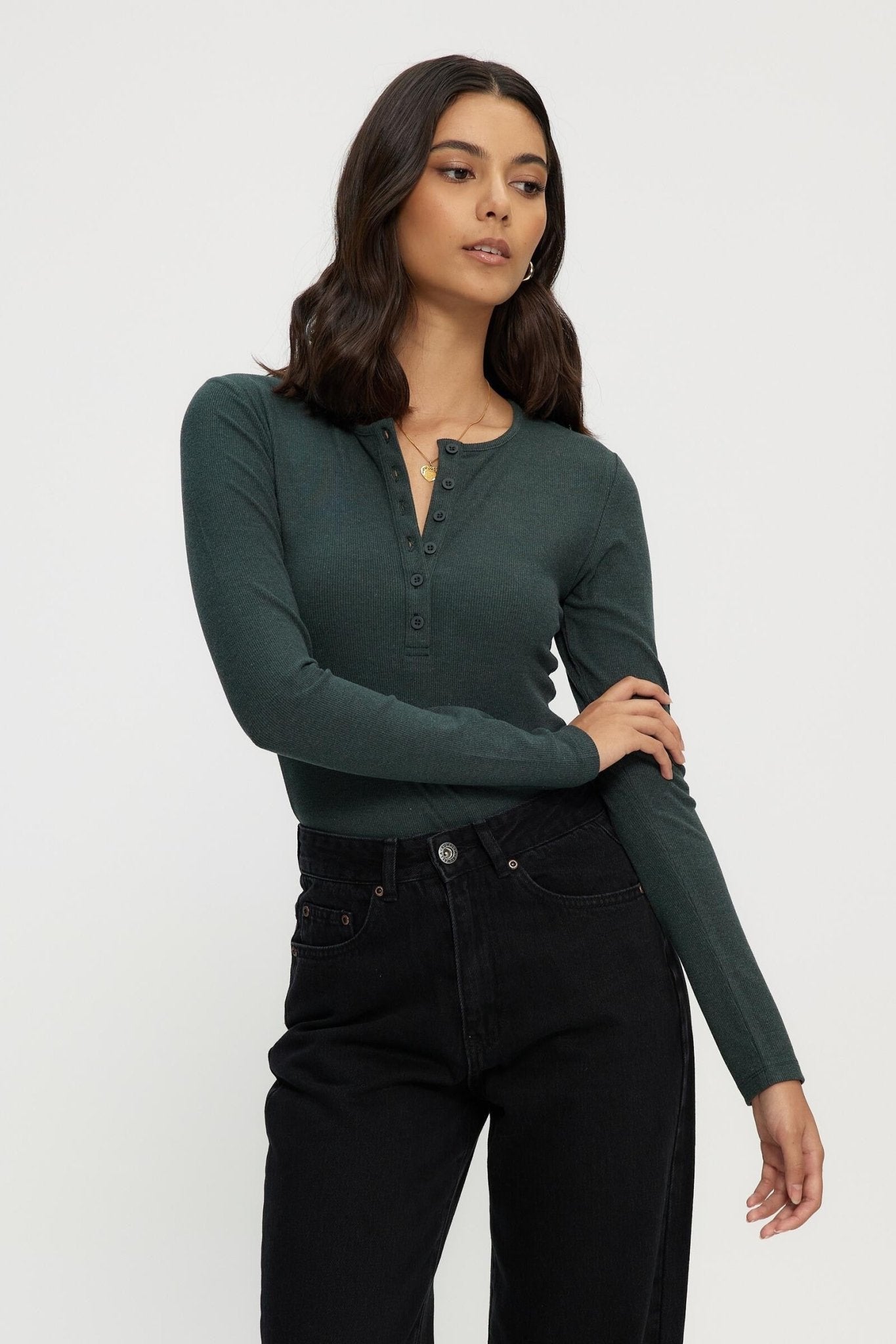 Women's Ribbed Button Down Henley Shirt - Kuwalla - House of Drip Apparel