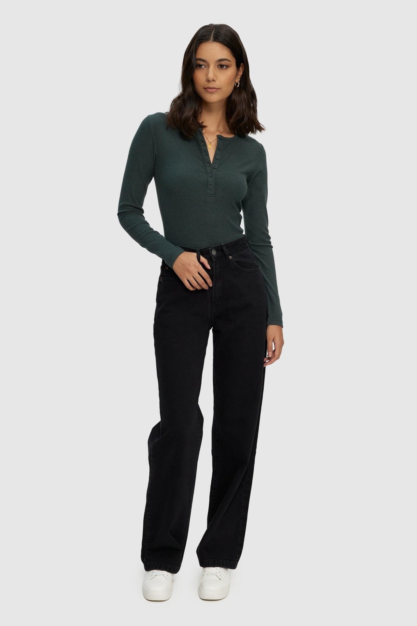 Women's Ribbed Button Down Henley Shirt - Kuwalla - House of Drip Apparel