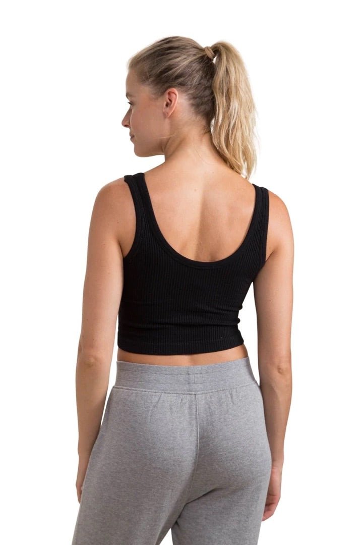 Ribbed Seamless Cropped Tank Top - House of Drip Apparel