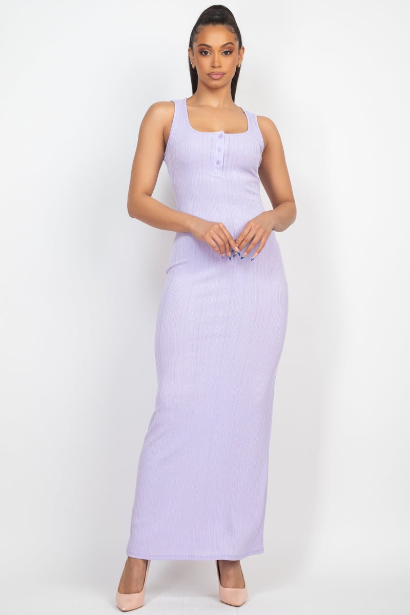 Ribbed Sleeveless Maxi Dress - House of Drip Apparel