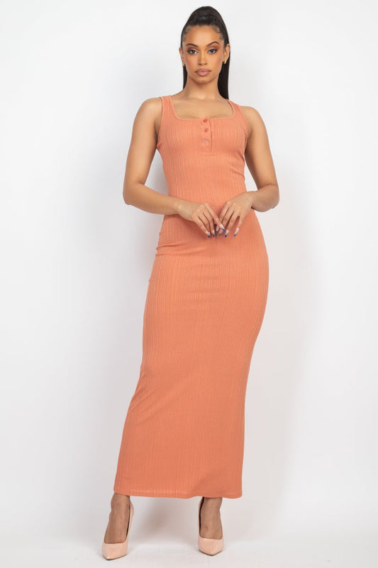Ribbed Sleeveless Maxi Dress - House of Drip Apparel