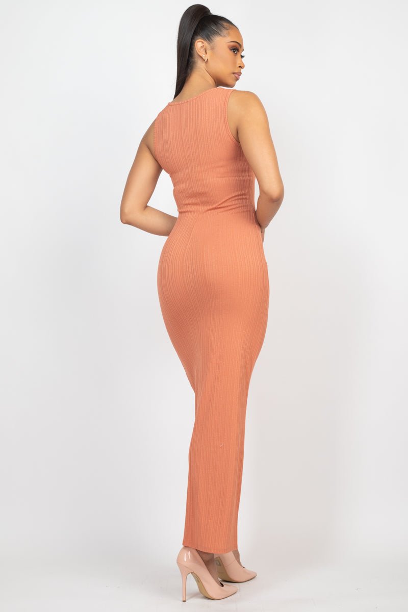 Ribbed Sleeveless Maxi Dress - House of Drip Apparel