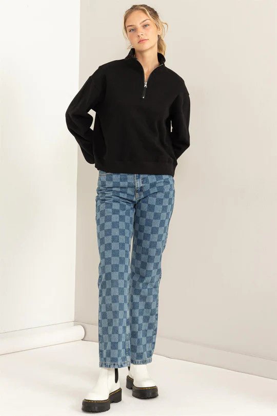 Right Time Half Zip Sweatshirt - House of Drip Apparel