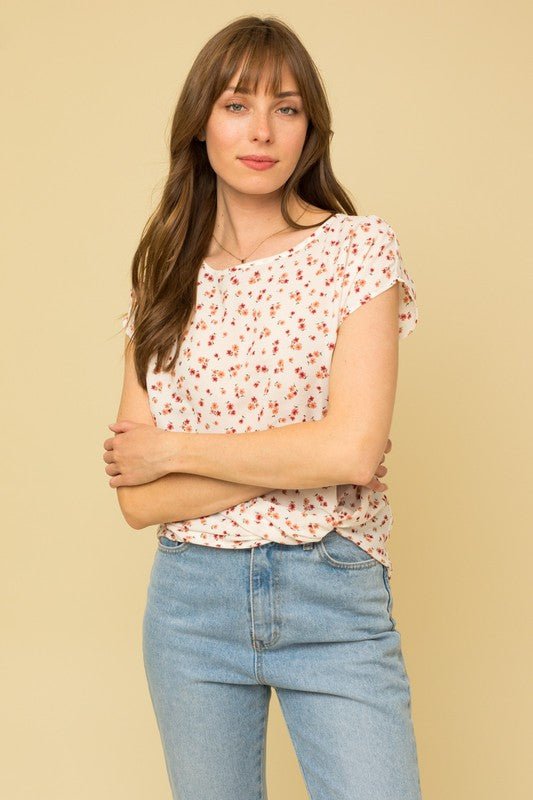 Short Sleeve Side Knot Detail Top - House of Drip Apparel