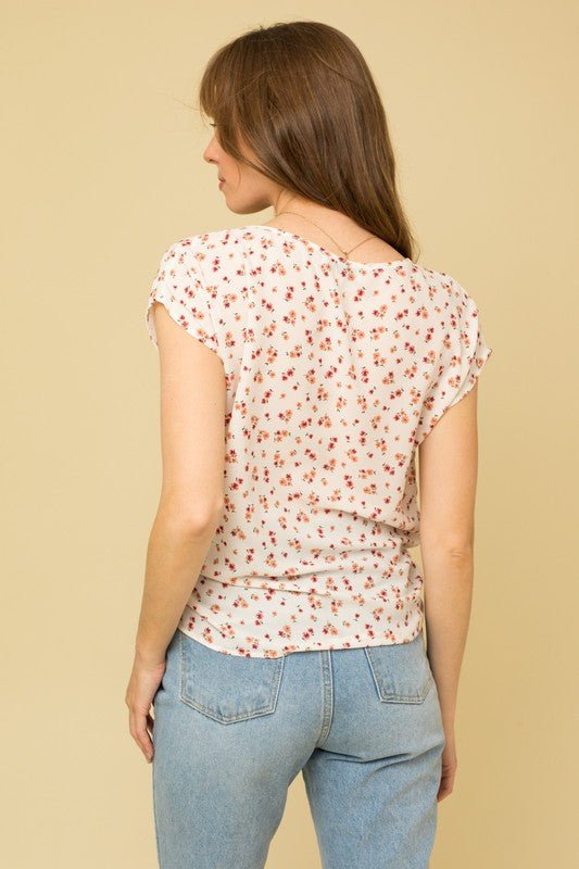 Short Sleeve Side Knot Detail Top - House of Drip Apparel