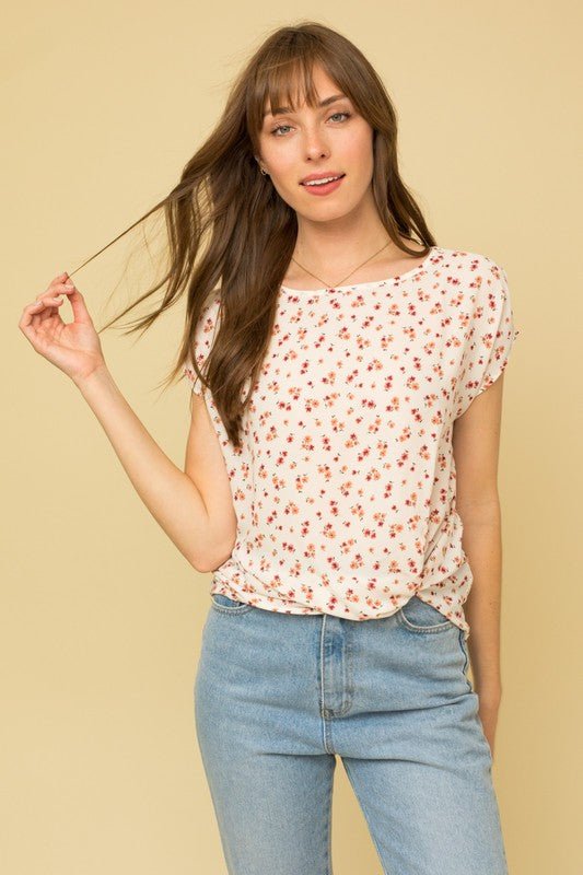 Short Sleeve Side Knot Detail Top - House of Drip Apparel