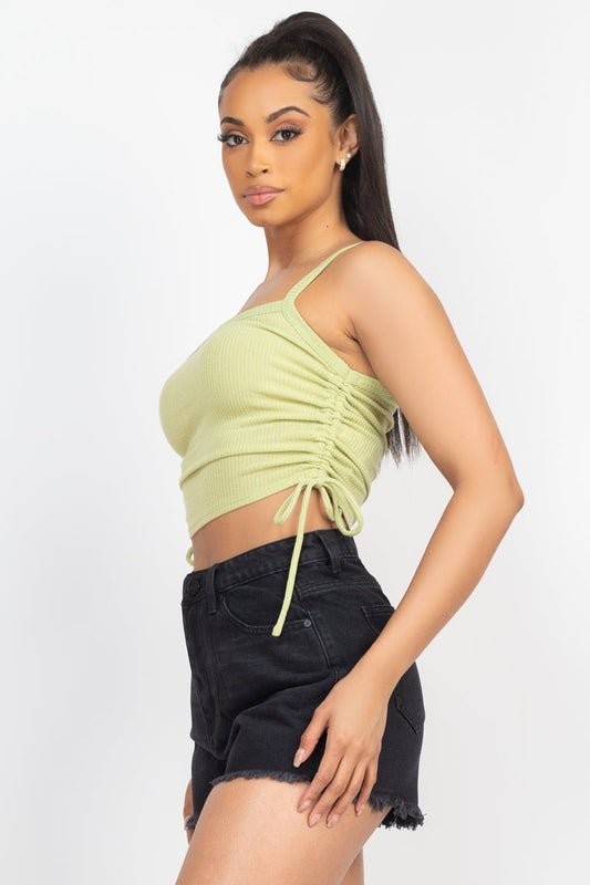Side Ruched Knit Top - House of Drip Apparel