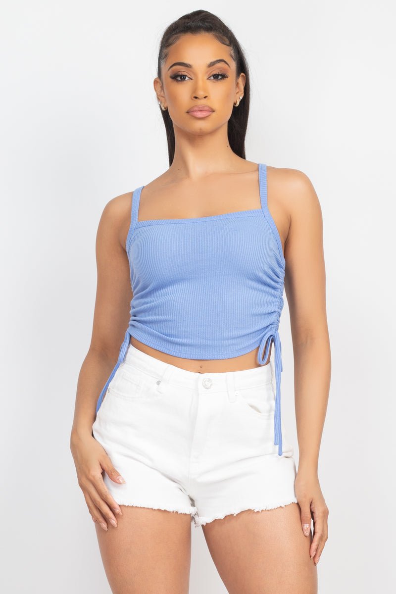 Side Ruched Knit Top - House of Drip Apparel