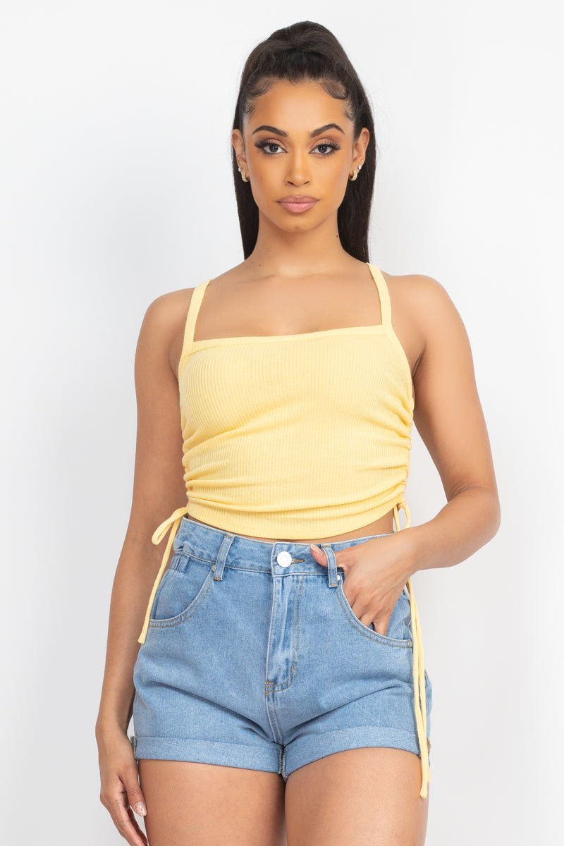 Side Ruched Knit Top - House of Drip Apparel