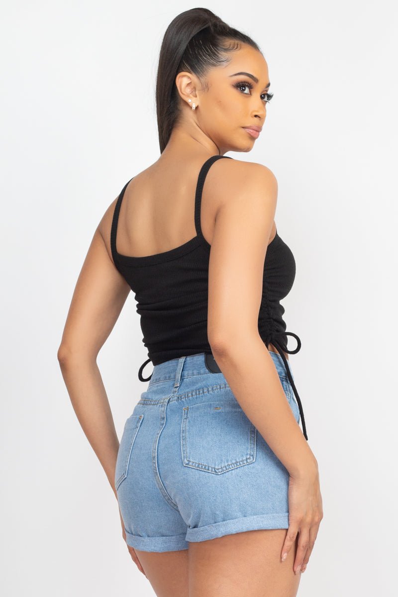 Side Ruched Knit Top - House of Drip Apparel