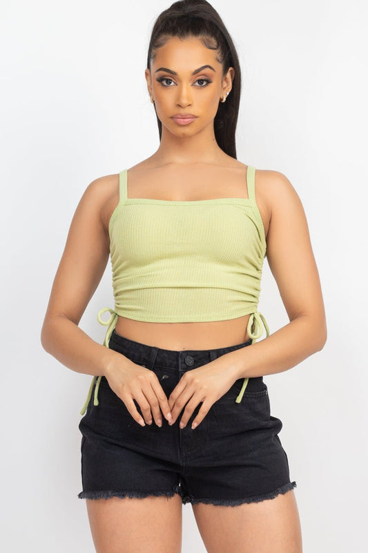 Side Ruched Knit Top - House of Drip Apparel