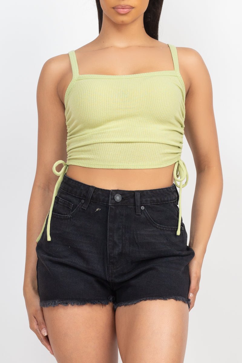 Side Ruched Knit Top - House of Drip Apparel