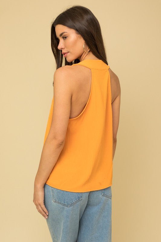 Sleeveless Bottom Overlap Top - House of Drip Apparel