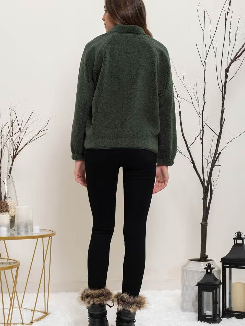 Solid Snap Button Fleece Jacket - House of Drip Apparel