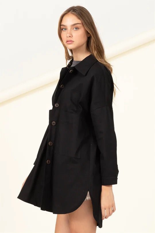 Sweet Fling Oversized Shirt Jacket - House of Drip Apparel