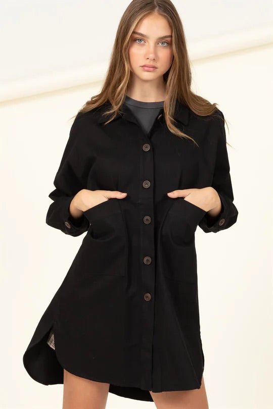 Sweet Fling Oversized Shirt Jacket - House of Drip Apparel