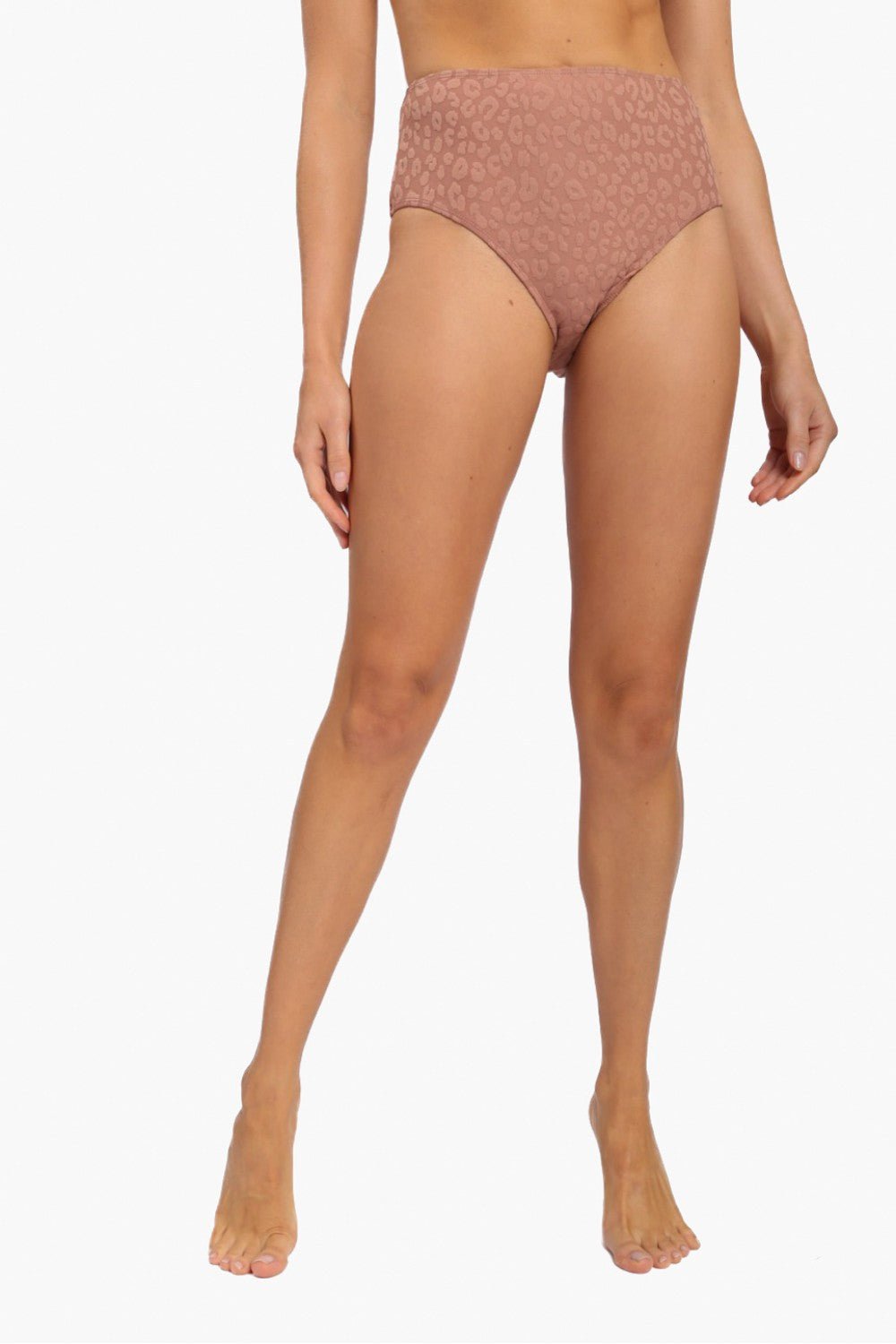 Textured Leopard Jacquard Tactel One - Shoulder Bikini - House of Drip Apparel